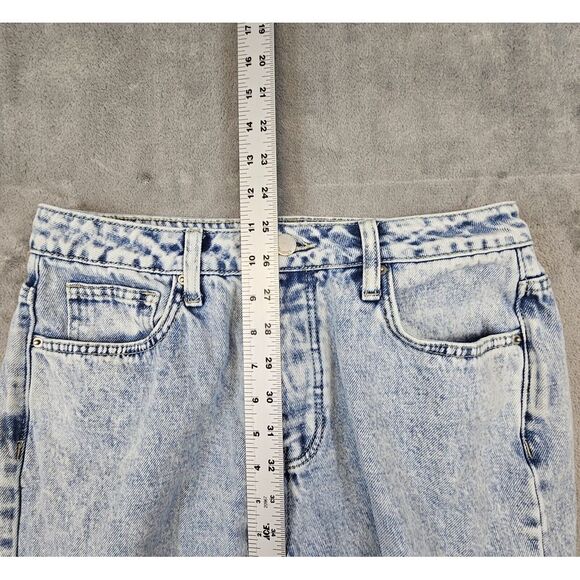 Flamingo Jeans M 28x32 Acid Wash Distressed Destroyed Flared Button Fly Grunge - Picture 6 of 14